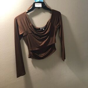Crop top chocolate, long sleeve shirt